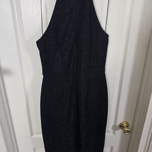 Elegant Black Halter Dress‎
